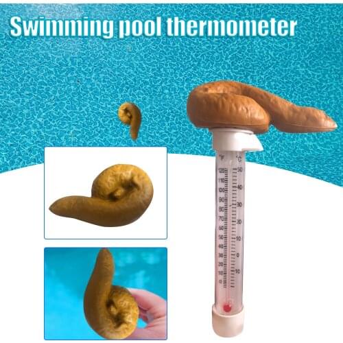 Floating Pool Thermometer Prank Temperature Gauge Creative Stool Shaped Water Thermometer with String for Spa Tub Pond Dropship