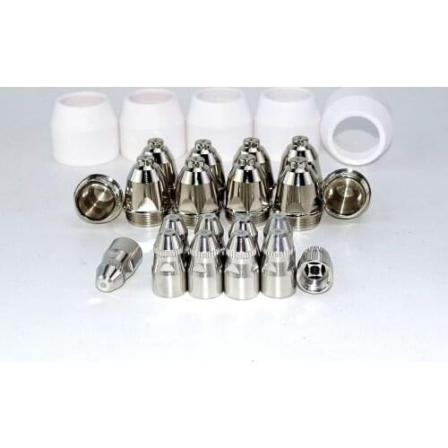 25pcs P80 Plasma Cutting Torch Consumable Cutting CNC 60A 80A 100A P80 Plasma Torch Shield Cup Tip Electrode Nozzle