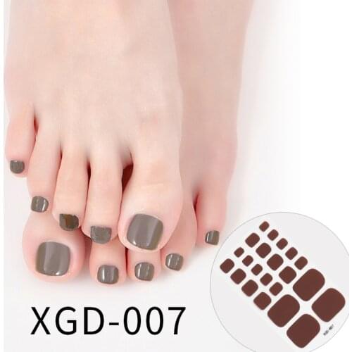 Dropshipping Nail Art Toe Nail Stickers Fresh Style Full Cover Toe Supplies Foot Decoration Fake Nails for Women Ladies Girls