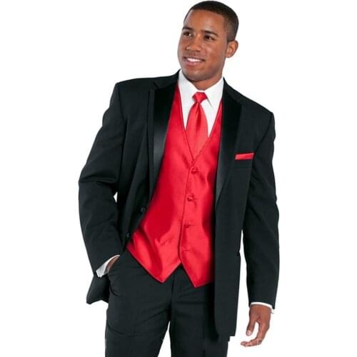New Arrival Groom Tuxedo Groomsmen Notch Lapel Wedding/Dinner/Evening Suits Best Man Bridegroom (Jacket+Pants+Tie+Vest) B147