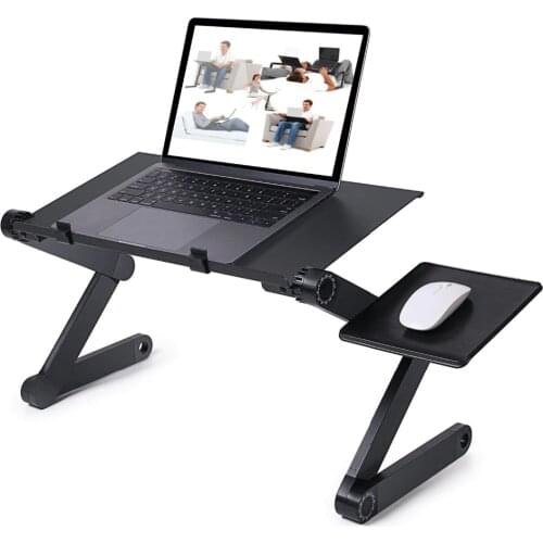 Adjustable Portable Laptop Desk Ergonomic TV Bed Lap desk Tray PC Table Aluminum Stand Notebook Table Desk Stand With Mouse Pad