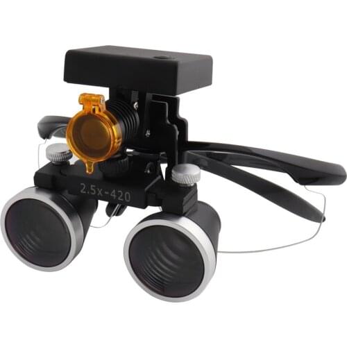 Dental Loupes Medical Magnifier 2.5 3.5x420 Magnification Binocular Headlight Headlamp 3W All-in-one Battery Cloth Case