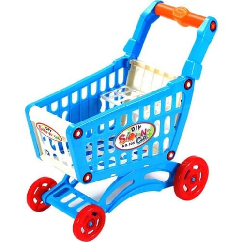 Flexible Wheel Shopping Cart Toy Detachable Colorful Shopping Cart Trolley Toy for Education