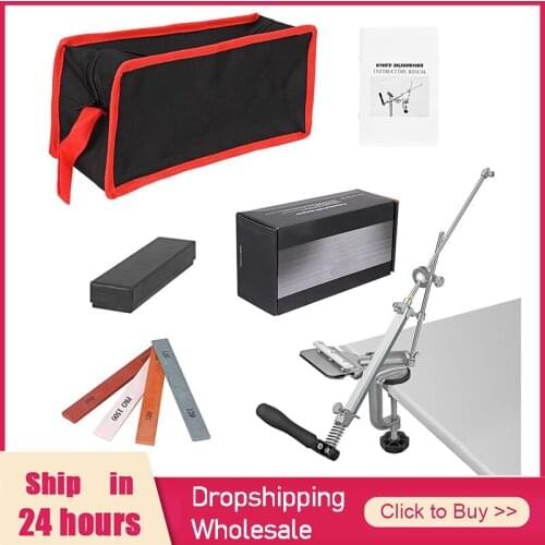 Stainless Steel Knife Sharpener Rotation Fixed-Angle Knife Sharpener Professional Kitchen Sharpening Tool Set With 4 Grindstones