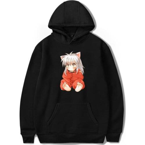 Anime Inuyasha Hoodie Sesshoumaru Harajuku Unisex Coat Cartoon Manga Oversized Tracksuit Clothes Tops Autumn Printed Sweatshirts