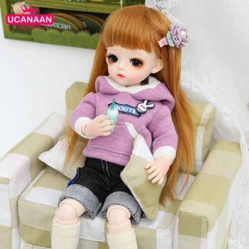 1/6 BJD Doll 30CM 18 Ball Joints Dolls With Outfits Clothes Wig Shoes Makeup Dress Up Handmade Beauty Toys Gifts For Girls