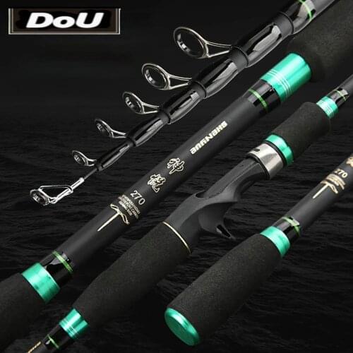 Travel Rod Spinning Casting Rod 1.8M 2.1M 2.4M 2.7M Carbon Rod Telescopic Fishing Rod fishing tackle 2021
