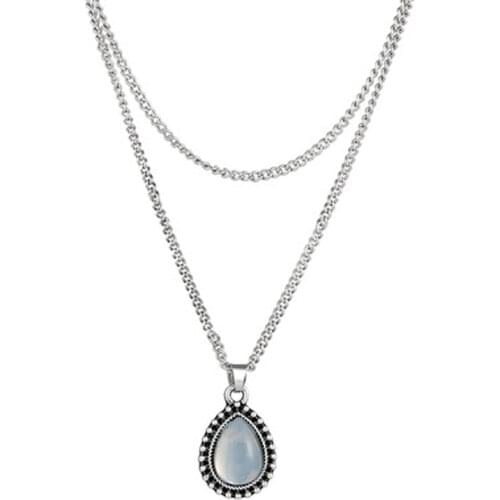 Retro Necklace Elegant 2017 Fashion New Necklace Simple Drop-shaped Pendant Multi-layer Ladies Necklace Wholesale Sales