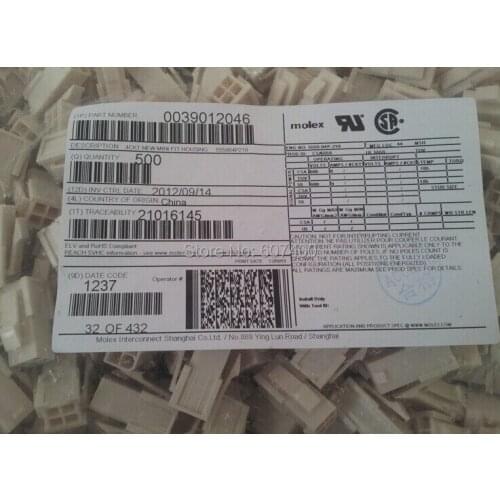 0039012046 CONN PLUG 4POS PANEL MOUNT 39-01-2046 MOLEX Connectors terminals housings 100% new and original parts 3901-2046