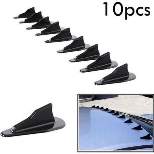 10Pcs Universal Car Roof Aerial Parts PP EVO-Style Sharrk Fins Spoiler Wing Air Vortex Generator Tuning Roof Diffuser