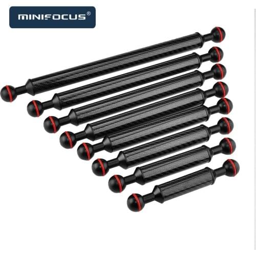 2PCS D25mm Dual Ball Carbon Fiber Underwater Float Buoyancy Arm for Diving Tray Video Light/Strobe Floating System Mounting