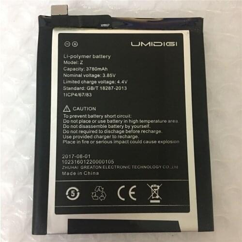3780mAh For UMI Z Battery For UMI Z Pro Battery Umidigi Z Umidigi Z Cell Phone Batteries Tracking Number