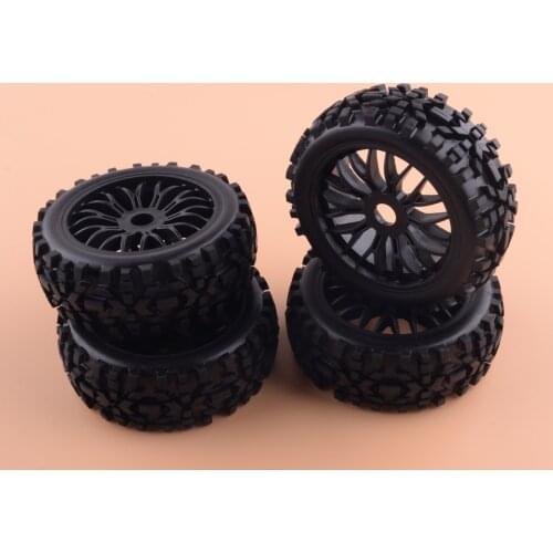 4pcs High Quality Hex 17mm Badlands Wheel Tires Fit For RC 1/8 Losi HPI XTR ATV Off Road Buggy Car Accessory