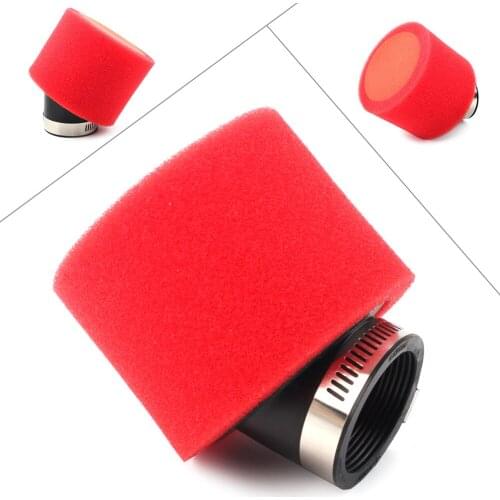 42MM Angled Red Foam Motorcycle Air Filter for ATV Quad Go Kart CRF XR 50 70 Pit Dirt Bikes