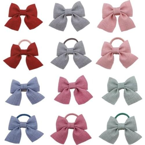 5pcs/Lot Lovely Hair Clips For Kids Girls Summer Hair Accessories Cotton Children Hair Bows Hairpin Princess Hair Rope Headwear