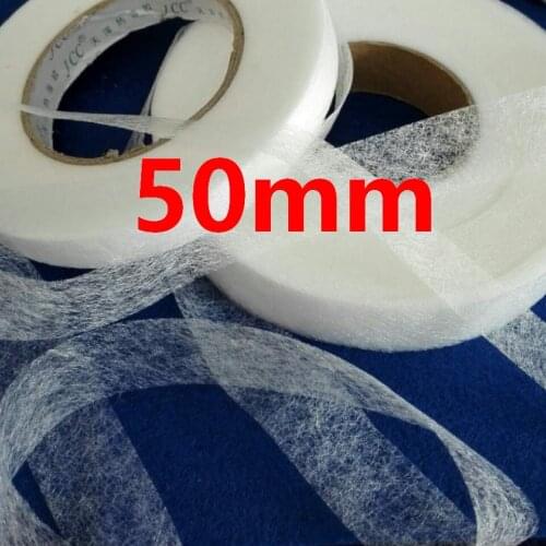 50mm Wide 70 Yards 23g per Square Meter PA Adhesive Non-Woven Fabric Double Side Glue Tape Interlining Cloth Hot Melt Omentum