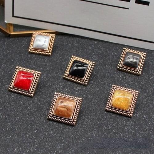 High quality new style 50pcs/ metal-clad retro square buttons fashion womens clothing shirt decorative buttons