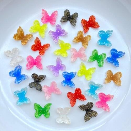 60Pcs Cute Mixed Mini 3D Butterfly Flat Back Resin Cabochons Scrapbooking DIY Jewelry Craft Decoration Accessorie K34