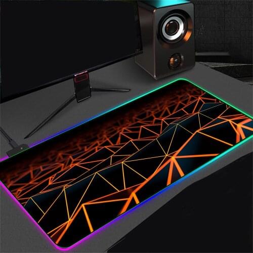 90x40cm/80x30cm3D Triangle Top Quality LED Mouse Pad RGB Flashing Computer Gamer Accessories Table Mat for XXLPC Table Mat CSGO