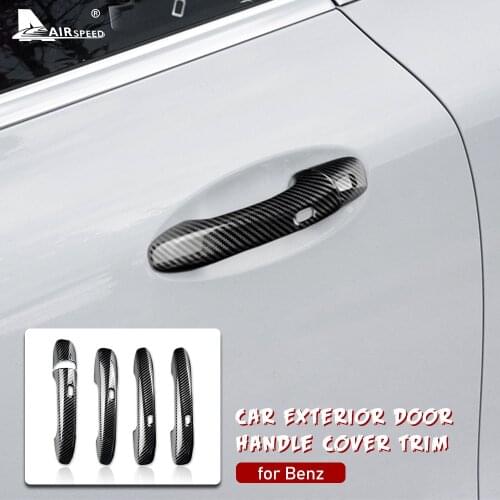 ABS Carbon Fiber Pattern for Mercedes Benz A B C E GLC GLE GLS GLB Class W177 W247 W205 W213 C118 W167 Door Handle Cover Sticker