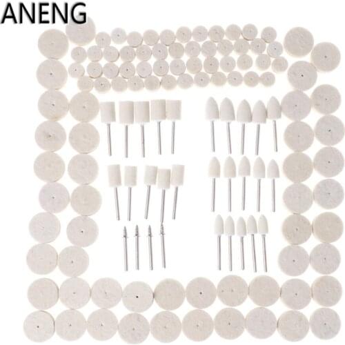 ANENG 129 Pcs Wool Felt Polishing Pad & Polishing Wheel Point & Mandrel Kit For Dremel