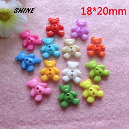 SHINE Plastic Sewing Buttons Scrapbooking Bear Mixed Two Holes Cartoon 20 x 18mm 50 PCs Costura Botones Decorate bottoni botoes