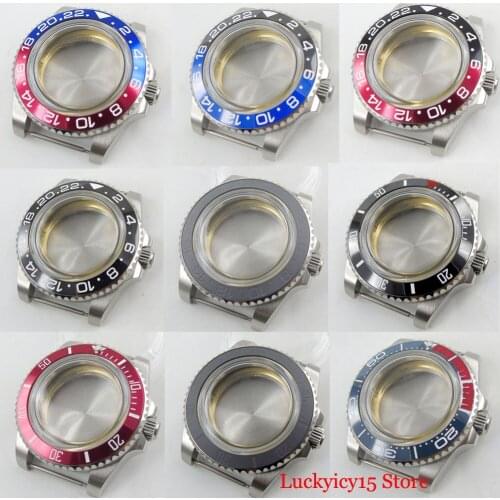 9 Models Stainless Steel Watch Case with Bezel Arched Glass Fit ETA 2836 MIYOTA Movement