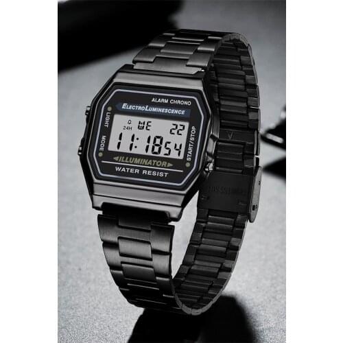 Black Retro Digital Unisex Wrist watch 457041