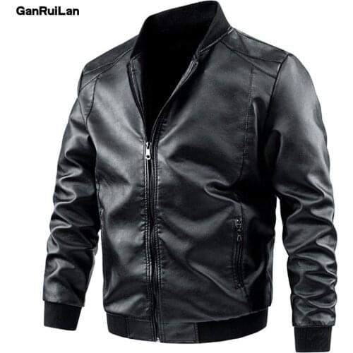 Men's Faux Leather Jackets GANRUILAN China