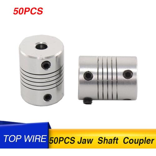 50PCS 3/4/5/6/6.35/7/8/10mm Flexible Coupling OD 19x25mm wholesale Dropshipping CNC Motor Jaw Shaft Coupler