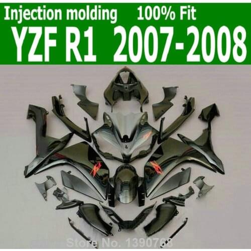 ABS body kit For YAMAHA YZF R1 07 * 08 ( Black ) high quality Injection fairing kit CQ46