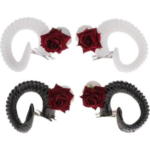 MagiDeal Gothic Ram Horns Hair Accessories Hairpins Hair Clips Christmas