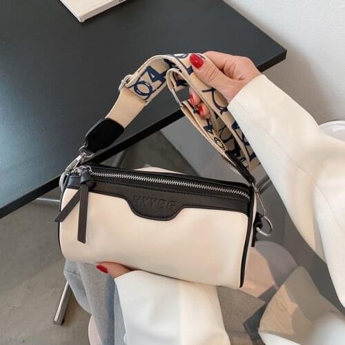 Fashion Lady Messenger Bags Womens Bag PU Small Barrel-shaped Womens Shoulder Bag Crossbody Bag For Girl 2021 Simple Purse