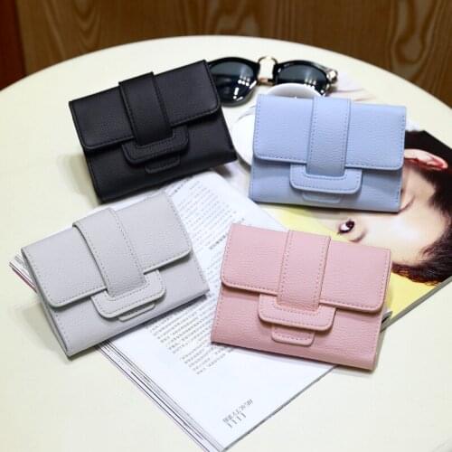 2018 Fashion Korean Women Wallet Solid Color PU Leather Zipped Coin Womens Purs Fold Card Holder Ladies Clutch Bag Big Capacity