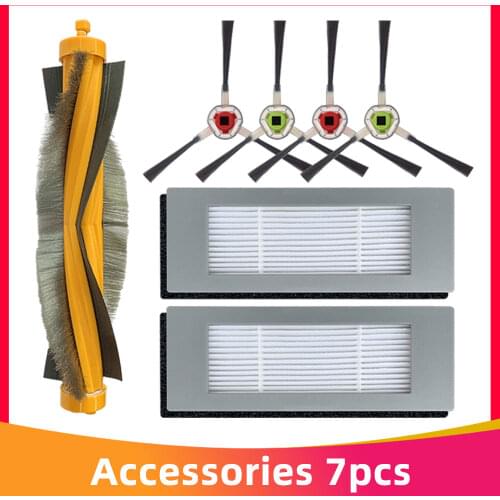 Washable Main Brush Hepa Filter Side Brush Mop Cloth Dust Box Castor Replacement Kit for ECOVACS DEEBOT OZMO 600 Vacuum Hoover