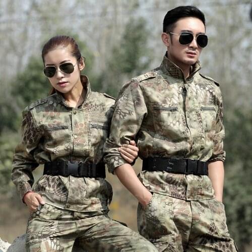 Black Python Hunting Fishing Clothes Men Tactical Hunter Combat Uniform Camo Pants Ghillie Airsoft Suit Female Camouflage Sets