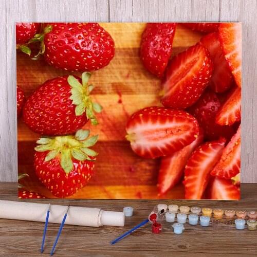 Fruit Strawberry DIY Paint By Numbers Kit Oil Paints 40*50 Picture By Numbers Photo Home Decor For Adults Wall Wholesale