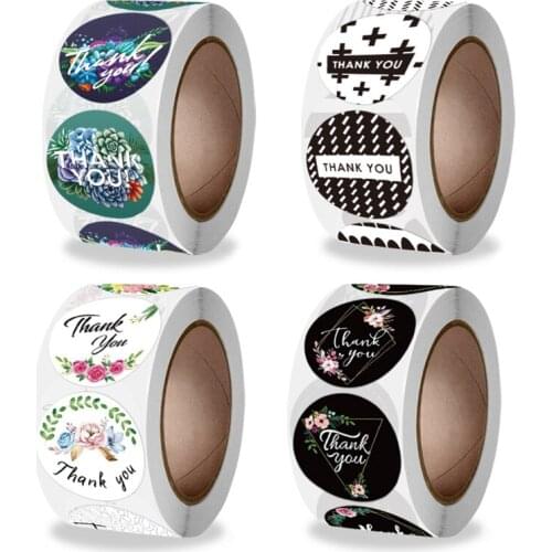 Stickers Rolls Flowers Thank You Thank You Rolls Sealing Stickers Labels