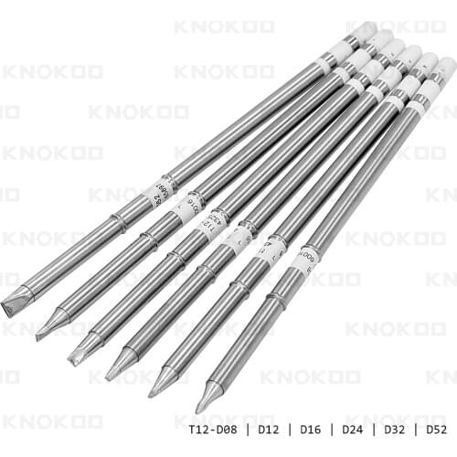 KNOKOO 6 Pcs T12 Series Solder Iron Tips For FX951 950D Soldering Station Welding Tips