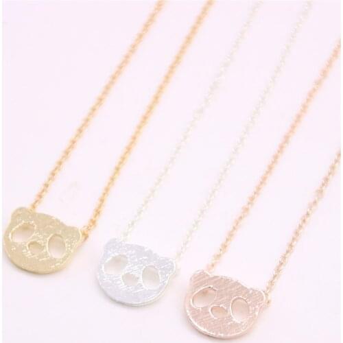 Animal Land pendant necklace Hollow out panda head pendant necklace designed for women