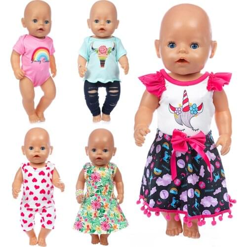 2021 New Suit Fit 17inch 43cm Doll Clothes Born Baby Suit For Baby Birthday Festival Gift