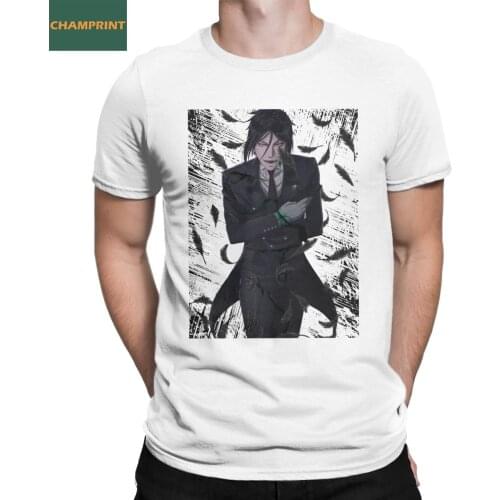 Novelty Black Butler Sebastian M T-Shirt Men O Neck Cotton T Shirts Short Sleeve Tees 6XL Tops