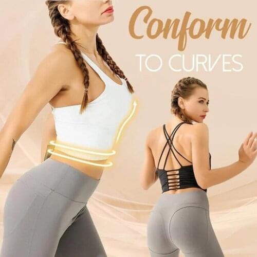 Wholesale Strappy Pull-on Sports Bra with Cross Back Design Padded Yoga Tank Top Fitness Underwear for Women AIC88