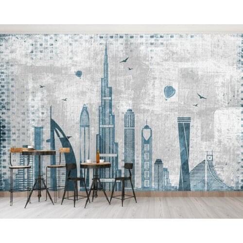 Papel de pared Dubai city architecture modern minimalist retro 3d wallpaper mural for living room sofa TV wall bedroom kitchen