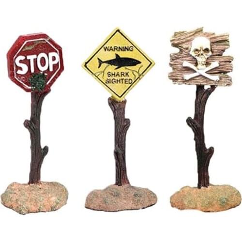 Shark Warning Signs Funny Aquarium Landscape Ornaments Crafts Aquarium Decorations Small Fish Tank Decorations Fish