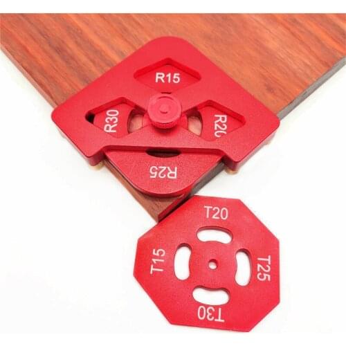 Wood Panel Radius Quick Round Arc/T Angle Positioning Template Aluminum Alloy Woodworking Tool Corner Gauge