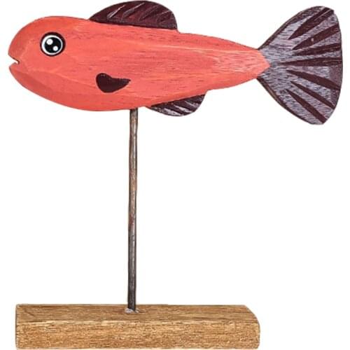 Christmas Fish Shape Table Wooden Craft Decor Lovely Animals Desktop Ornament