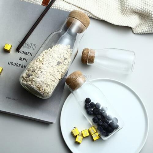 Storage Jar Glass Household Dried Fruit and Miscellaneous Grains Tea Storage Bottle Cork Stopper Coffee Bean Spice Airtight Jar