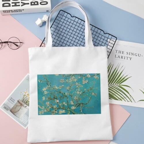 Van Gogh shopping bag bolsa grocery reusable shopper cotton bag bolsa compra bolsas reutilizables cloth sacola sac tissu