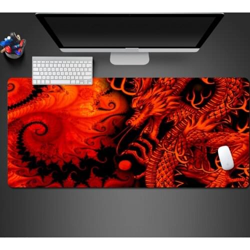 Super Cool Red Domineering Dragon Mouse Pad High Quality Natural Rubber Hot Edge Large Desk Pad Unique Personality Office Mats